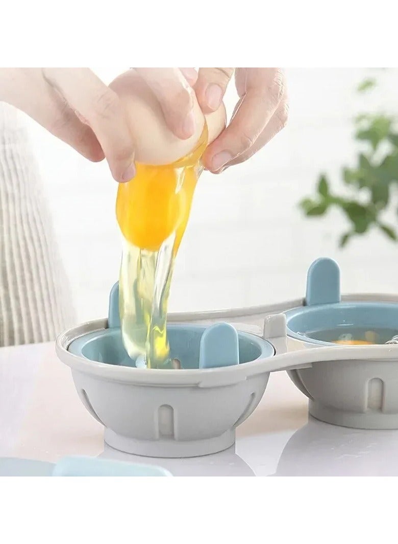 AROAQ Microwave Oven Double Cup Egg Cooker Mold Steamer Manufacturer Steamer Egg Omelet Artifact Cookware Kitchen Gadget  - Image 3