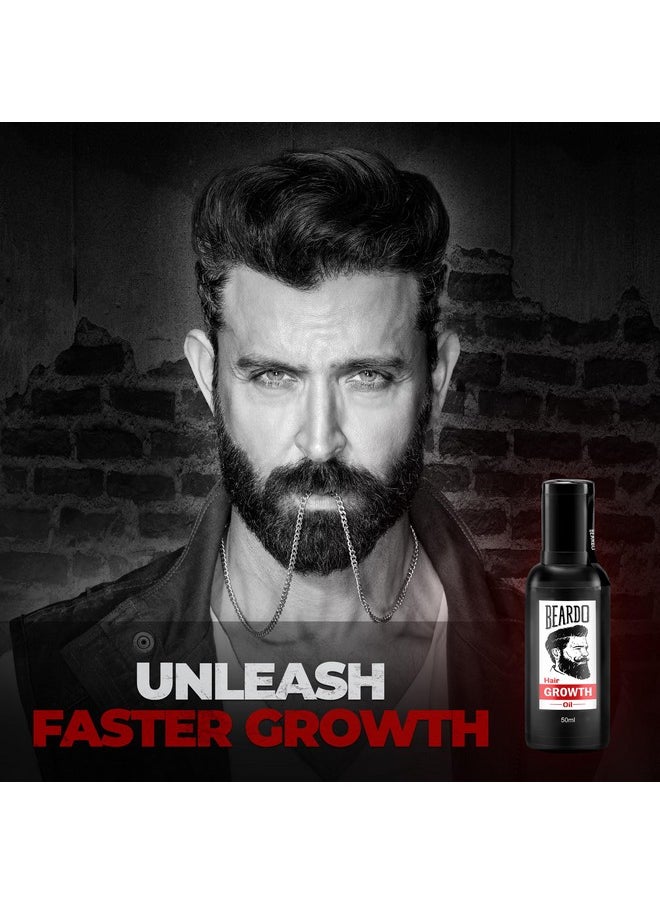 BEARDO - Beard & Hair Growth Oil 50Ml & Derma Roller For Hair Growth 0.5 Mm| Dermaroller | For Thicker & Longer Beard | Uneven, Patchy & Fast Beard Growth | For Stronger & Fuller Beard Hair - Image 1