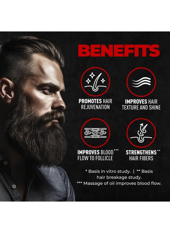 BEARDO - Beard & Hair Growth Oil 50Ml & Derma Roller For Hair Growth 0.5 Mm| Dermaroller | For Thicker & Longer Beard | Uneven, Patchy & Fast Beard Growth | For Stronger & Fuller Beard Hair - Image 1