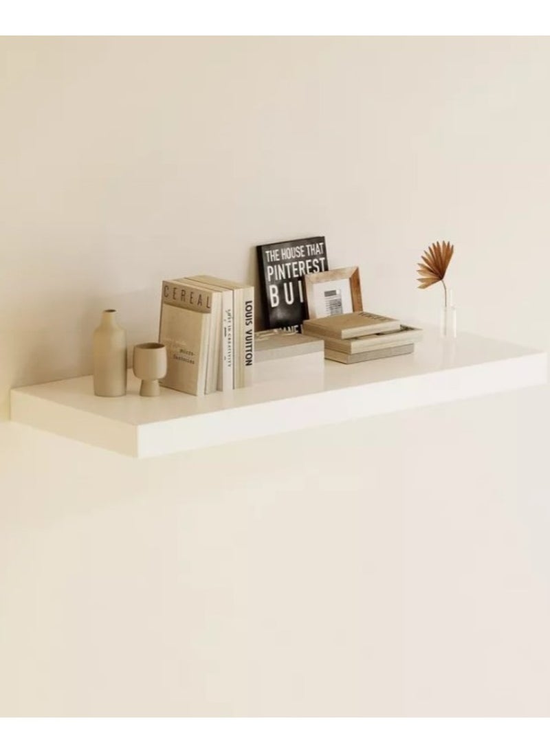 Home Ezz - Floating Wall Shelf White 80×25×3.8 cm - Image 1