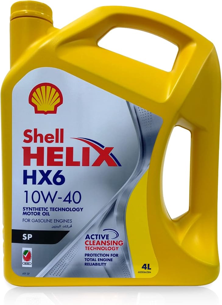 شل زيت محرك صناعي Shell Helix Hx6 10W-40 (لمسافة 10,000 كيلومتر، سعة 4 لترات، عبوة واحدة) - Image 1
