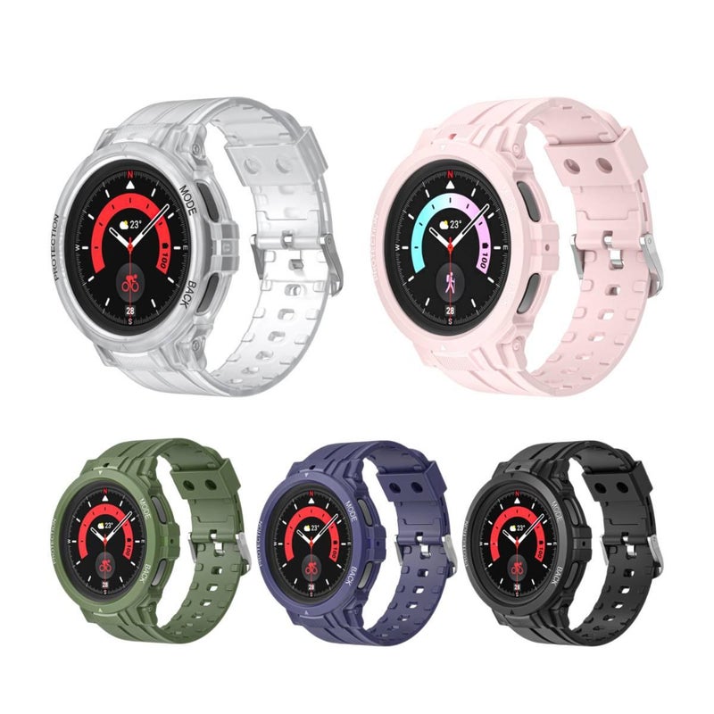 GLX سوار ساعة ذكية متوافق مع Samsung Galaxy Watch 5 Pro بملاءمة قابلة للتعديل وحزام بديل للاستخدام اليومي باللون وردي قابل للتعديل باللون الوردي - Image 2