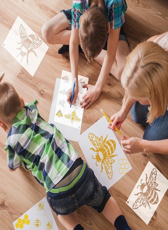 Devasya Crafts Honeycomb Bee Stencils for Wood, Wall, Cake & More - Reusable Queen Bee Patterns (13 A6) - Image 4