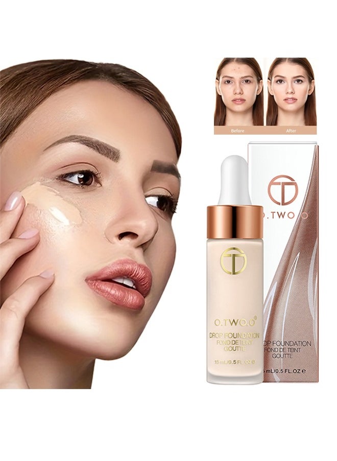 O.TWO.O - Face Base Whitening Oil-Control Dropper Liquid Foundation 01 Beige-15ml - Image 1