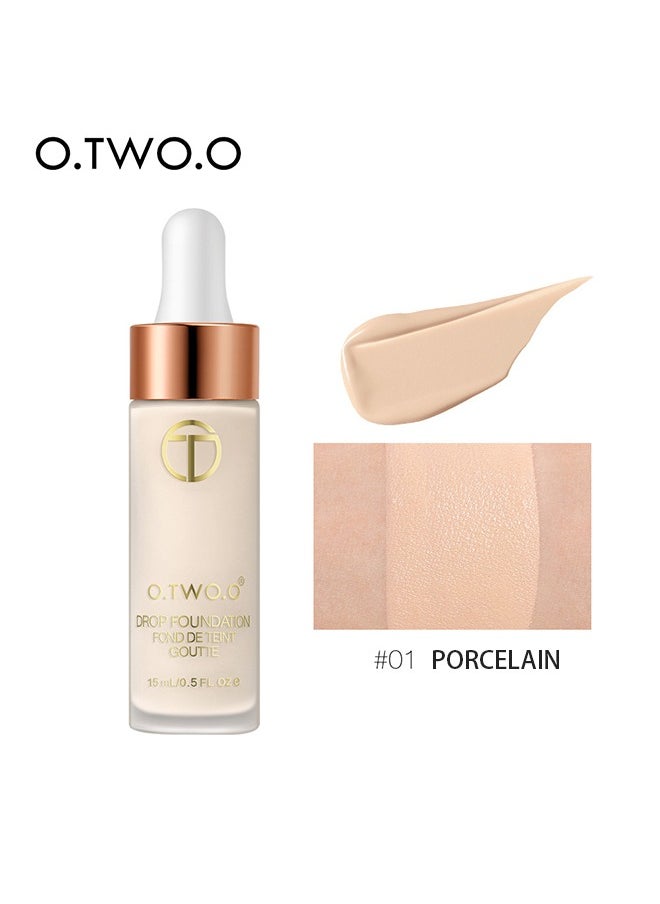 O.TWO.O - Face Base Whitening Oil-Control Dropper Liquid Foundation 01 Beige-15ml - Image 1