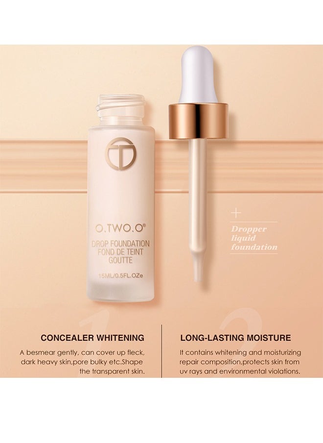 O.TWO.O - Face Base Whitening Oil-Control Dropper Liquid Foundation 01 Beige-15ml - Image 1