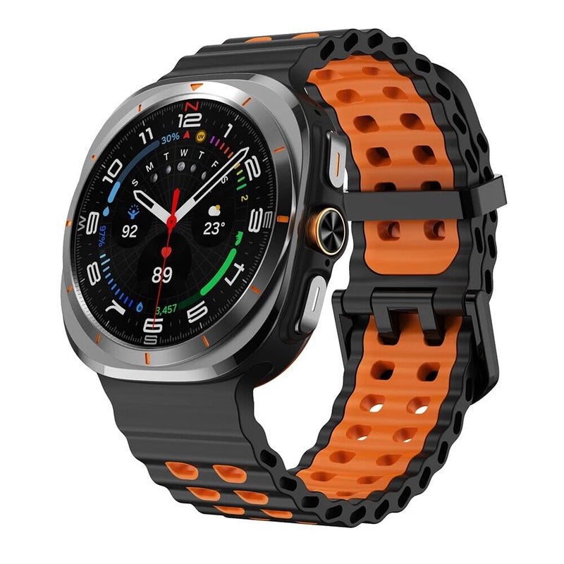 NEXT STORE Sport Two-Tone Silicone Strap Compatible with Samsung Galaxy Watch 7 Ultra 47mm – Ideal for Running & Workouts for Men Women - Image 2
