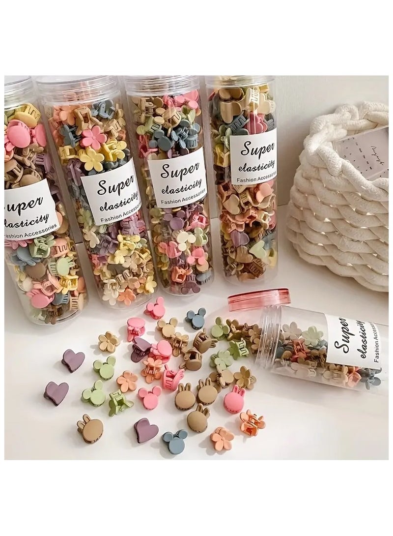 50pcs Small Hair Claw Clips For Girls And Women,Cute Flower Tiny Claw Clips for Thin Hair Assorted Color Hair Styling Accessories - Image 1