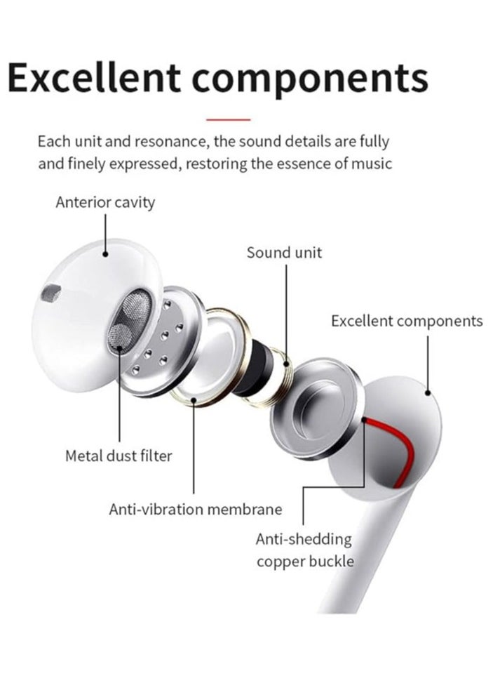 JoyousSto Earphone Super Base Wired 3.5 mm Plug Enhanced Bass Clear Sound Earphones with Built-in Mic for All Smartphone, iPhones, Tablets, Laptops and Computers White  - Image 4