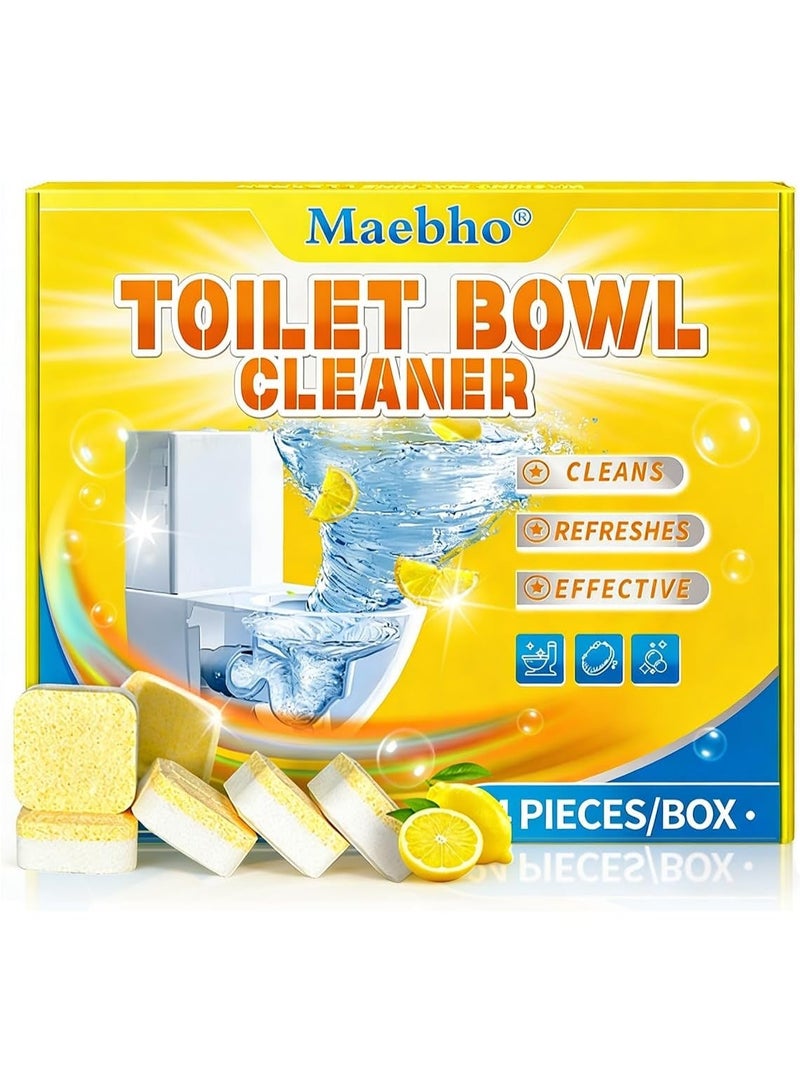 Maebho Toilet Bowl Cleaner Tablets (24 Count), Septic Safe, Eco-Friendly Drop-in Tablets for Continuous Cleaning, Powerful Stain & Limescale Remover with Long-Lasting Fresh Scent - Image 1