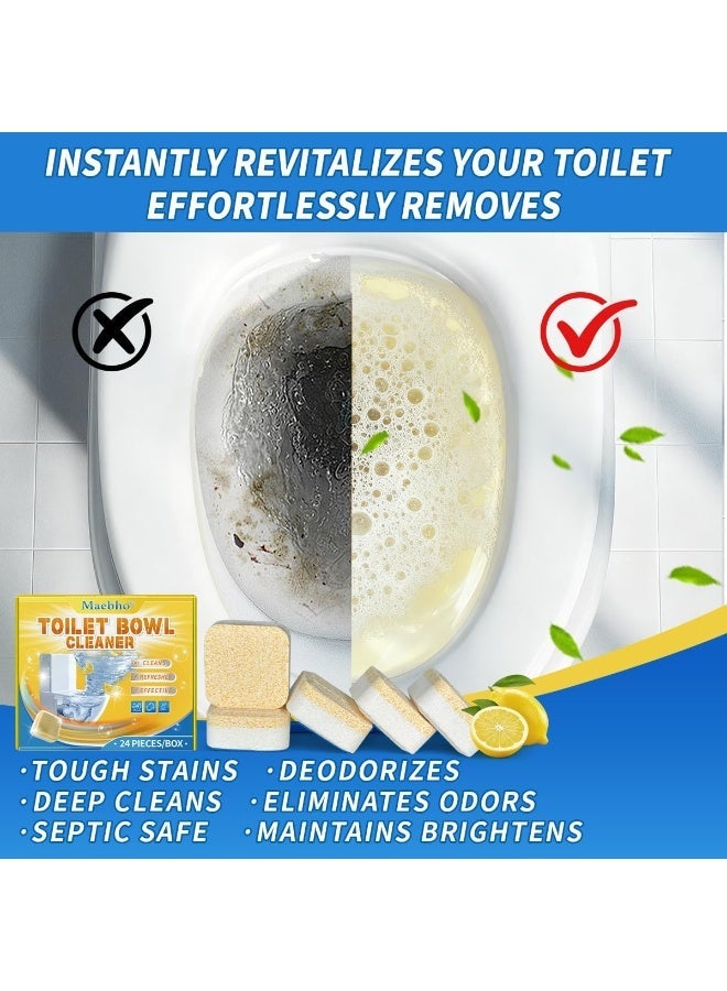 Maebho Toilet Bowl Cleaner Tablets (24 Count), Septic Safe, Eco-Friendly Drop-in Tablets for Continuous Cleaning, Powerful Stain & Limescale Remover with Long-Lasting Fresh Scent - Image 2