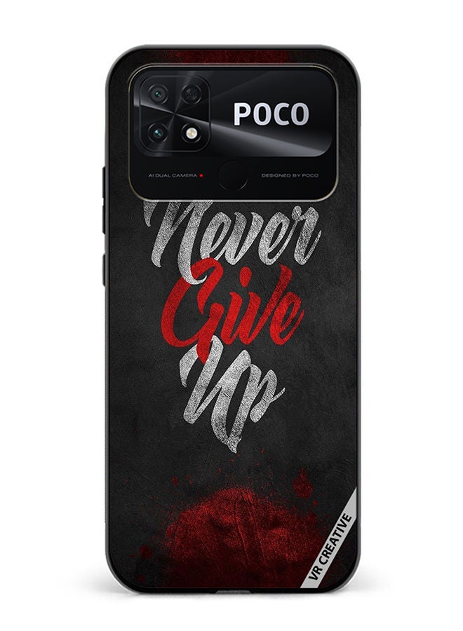 VR CREATIVE Protective Case Cover For Xiaomi Poco C40 Never Give Up Design Multicolour - Image 1