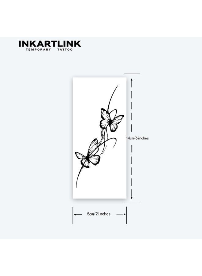 INKARTLINK Tattoo Tech, 2 Half Permanent Tattoo Sheets Medium Temporary Tattoos, Last 1 To Week, Waterproof, Realistic Appearance, No Sticker, Reflection (Butterfly) - Image 4