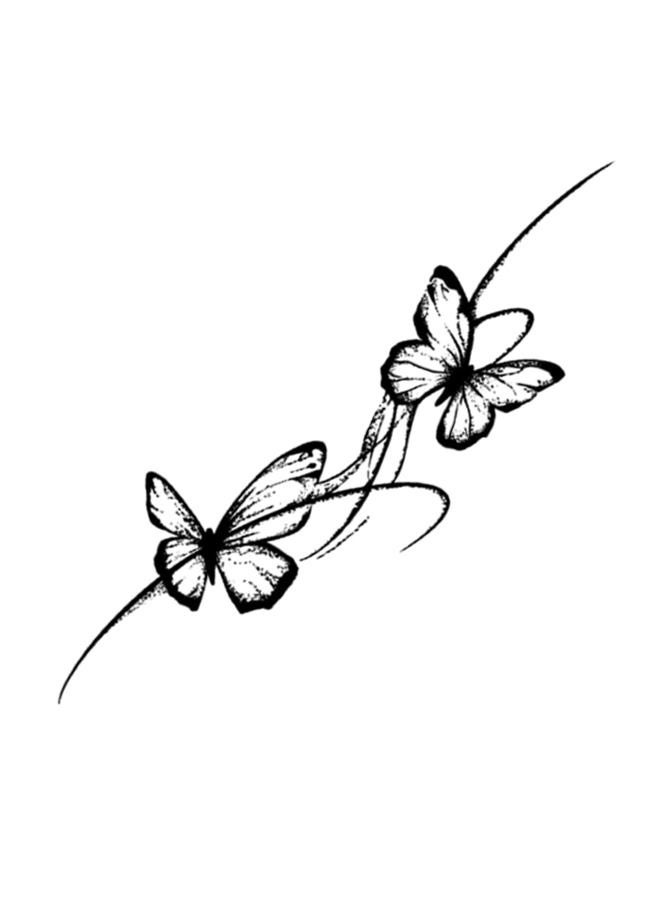 INKARTLINK Tattoo Tech, 2 Half Permanent Tattoo Sheets Medium Temporary Tattoos, Last 1 To Week, Waterproof, Realistic Appearance, No Sticker, Reflection (Butterfly) - Image 3