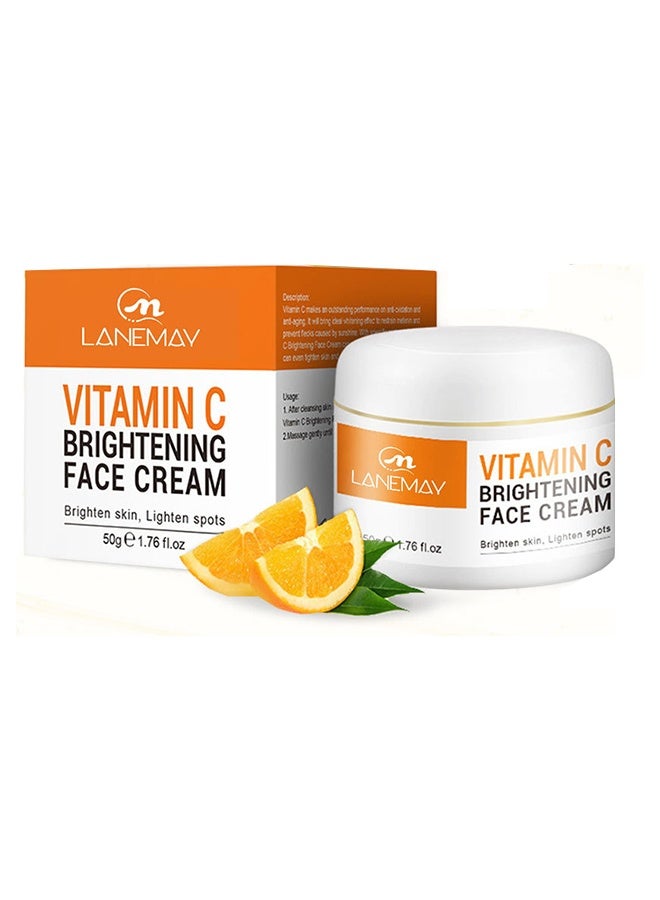 LANEMAY Vitamin C Brightening face cream,Potent Nourish Skin White Brighten Face Cream，Moisturizing Brighten Complexion Improving Skin Tone 50g - Image 1