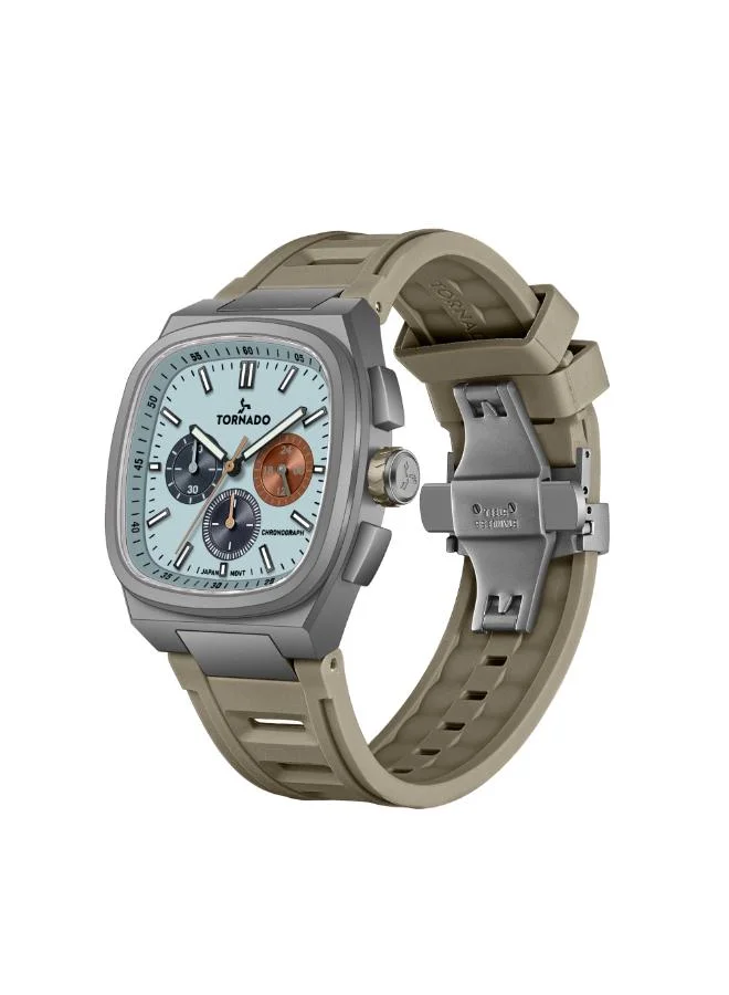 تورنيدو Men's Rubber Strap Chronograph Watch T26102-XREL - 42mm