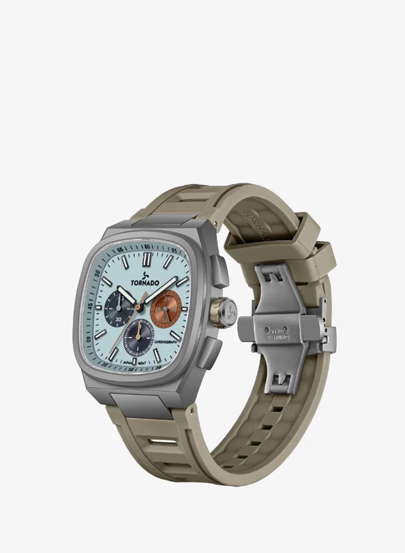 Tornado Men's Rubber Strap Chronograph Watch T26102-XREL - 42mm