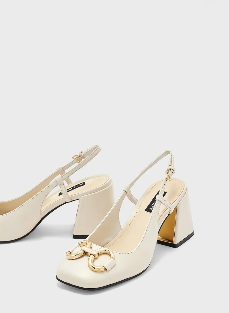 ناين ويست Ankle Strap Low Heel Platform Sandals