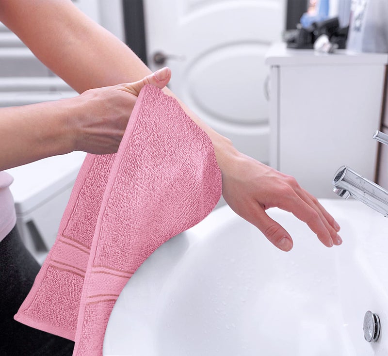 Utopia Towels 6 Pack Premium Hand Towels Set, 16 by 28 inches, 100% Ring Spun Cotton, Ultra Soft and Highly Absorbent 600GSM Towels for Bathroom, Gym, Shower, Hotel, and Spa, Pink - Image 3