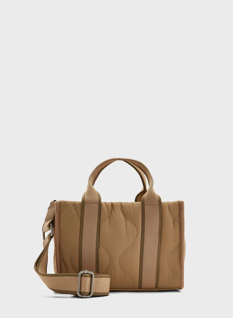 Ginger Quilted Nylon Tote Bag With Long Handle
