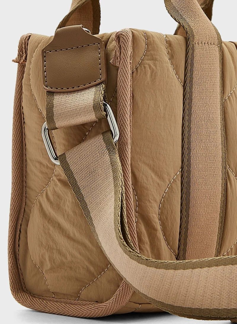Ginger Quilted Nylon Tote Bag With Long Handle