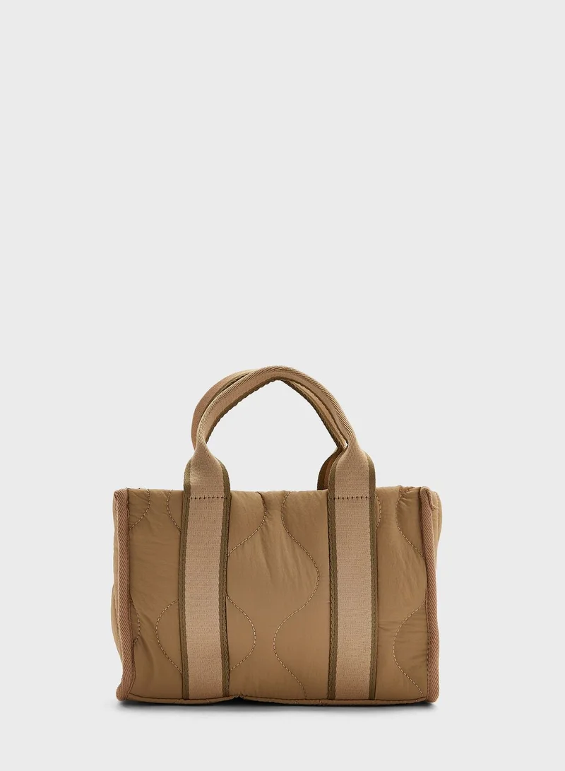 Ginger Quilted Nylon Tote Bag With Long Handle