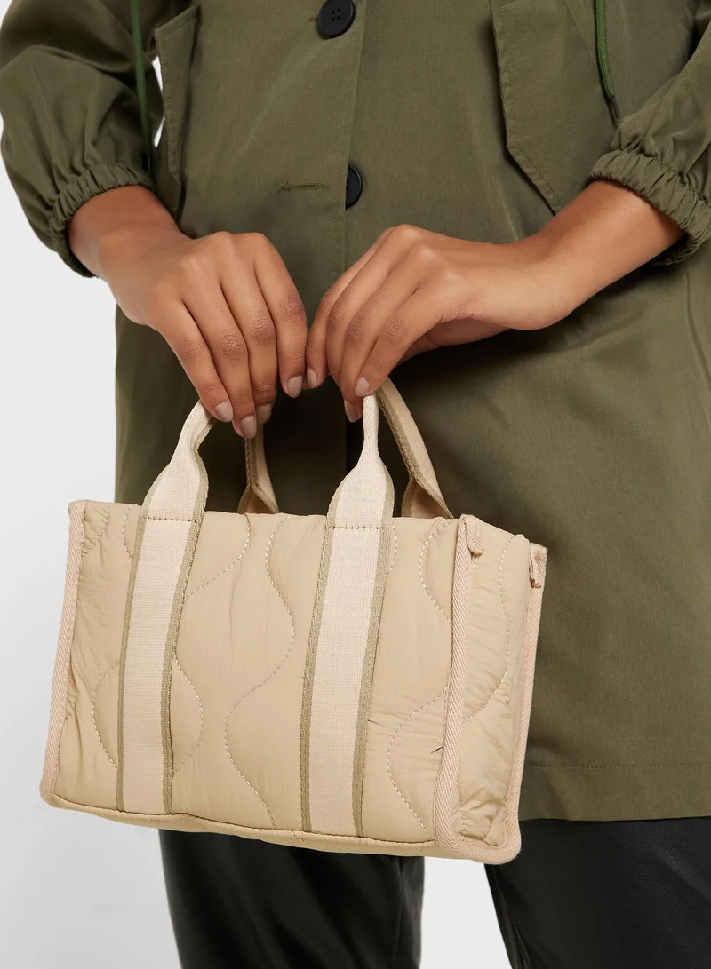 Ginger Quilted Nylon Tote Bag With Long Handle