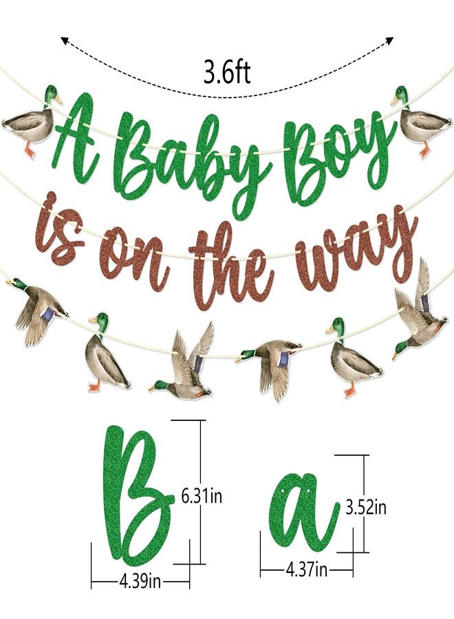 FOZEE Mallard Duck Baby Shower Decorations - A Baby Boy is on the Way Banner - Boy Hunting Duck Party Decorations - Hunting Baby Shower Decor - Image 2