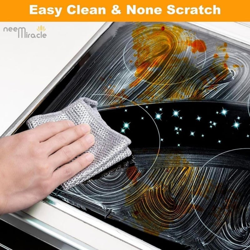 NEEMIRACLE Pack 6 Multipurpose Wire Dishwashing Rags for Wet and Dry Stainless Steel Scrubber NonScratch Wire Dishcloth for Washing Dishes Sinks Counters Easy Rinsing Machine Washable - Image 4