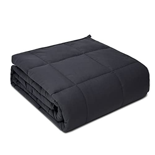 PRETTY NIGHT Weighted Blanket 15lbs Twin Size Dark Grey 48"x72" Weighted Blankets for Adults Heavy Blanket are Comfortable and Cozy - Image 1