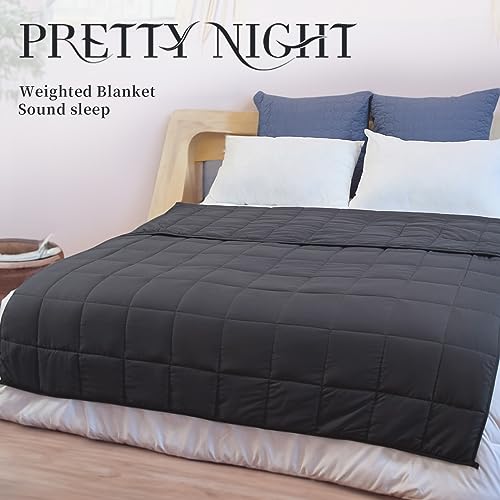 PRETTY NIGHT Weighted Blanket 15lbs Twin Size Dark Grey 48"x72" Weighted Blankets for Adults Heavy Blanket are Comfortable and Cozy - Image 3