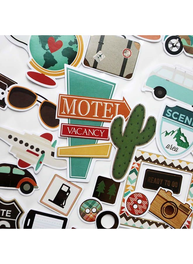 Doraking Foil Gold Paper Stickers, 65PCS Travel Themed Decoration for Scrapbook, Multicolored, Waterproof, Premium Adhesive Paper, Irregular Shaped, Holiday Travel Style - Image 3