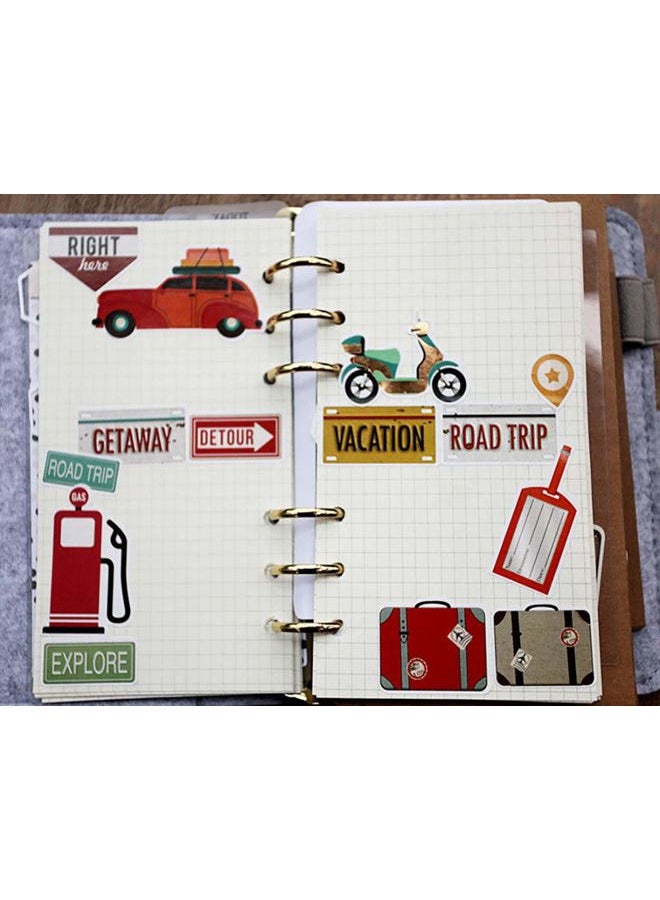 Doraking Foil Gold Paper Stickers, 65PCS Travel Themed Decoration for Scrapbook, Multicolored, Waterproof, Premium Adhesive Paper, Irregular Shaped, Holiday Travel Style - Image 5