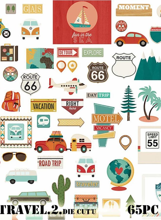 Doraking Foil Gold Paper Stickers, 65PCS Travel Themed Decoration for Scrapbook, Multicolored, Waterproof, Premium Adhesive Paper, Irregular Shaped, Holiday Travel Style - Image 4