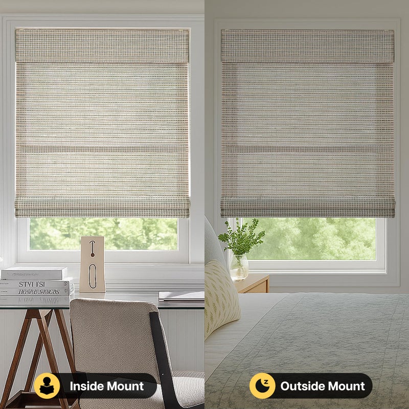LazBlinds Cordless Bamboo Roman Shades for Windows, Light Filtering Natural Bamboo Blinds, Easy Lift Cordless Design for Living Room & Bedroom, Fits Interior Windows 20" W x 64" H, Greystone - Image 4