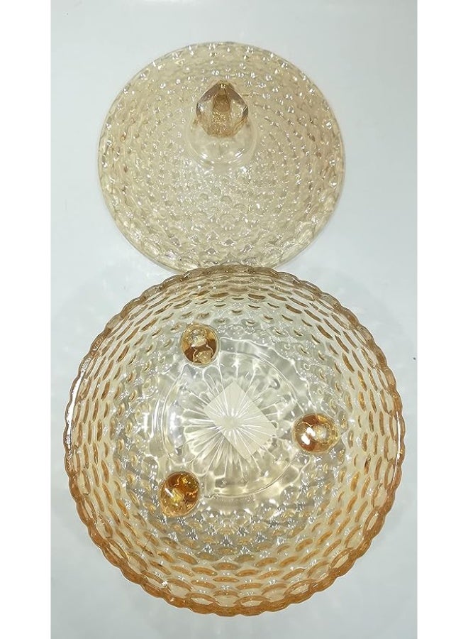 Amber Glass Bonbonniere with Lid – Elegant Candy Storage Jar for Sweets & Chocolates - Image 4