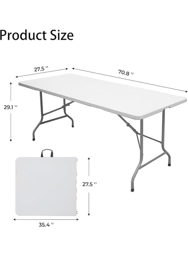 طاولة بلاستيك قابلة للطي 6 قدم – قوية وعملية – مثالية للمنزل والحدائق والرحلات - Image 1