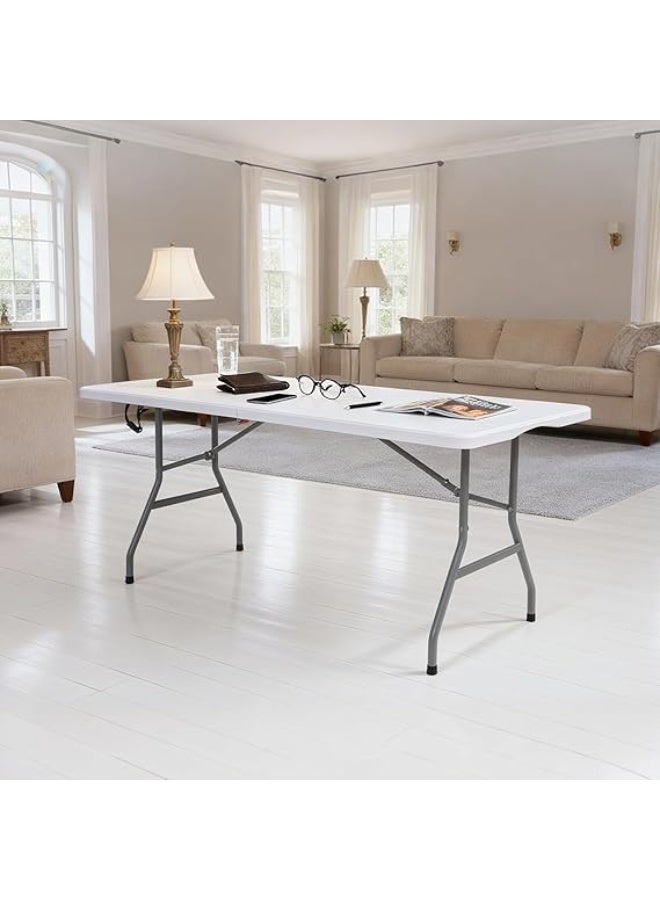 طاولة بلاستيك قابلة للطي 6 قدم – قوية وعملية – مثالية للمنزل والحدائق والرحلات - Image 3