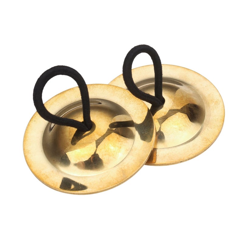 Finger Cymbals: High Quality Brass With Elastic Finger Loops - Lightweight Skin-Friendly Design, Nice Finish Gold Finger Cymbals for Belly Dancing, Casual Fun - Image 1