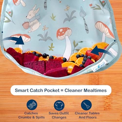 Chic Buddy Bibs for Baby Boys & Girls 6 to 36 Months | Pack of 2, Adjustable Sleeveless Feeding Bibs with Pocket (Woodland Collection) - Image 3
