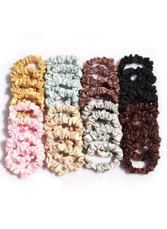 Satin Scrunchies Ties For Women Girls Hair Small Elastic Bandfurling Pompoms 32 Pcs Hair Bobbles Scrunchie Thick Thin Hair Ponytail Holders Accessories Charm