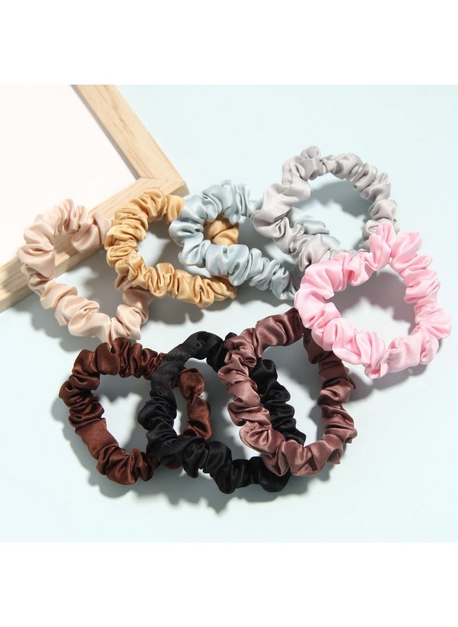 Furling Pompoms - Satin Scrunchies Ties For Women Girls Hair Small Elastic Bandfurling Pompoms 32 Pcs Hair Bobbles Scrunchie Thick Thin Hair Ponytail Holders Accessories Charm - Image 1