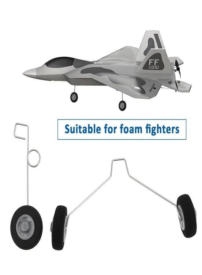 Briny River 5 Pair Front and Rear RC Plane Wheels Compatible with Foam Fighter F22 Su27 HW33 Radio Remote Control Plane - Image 3