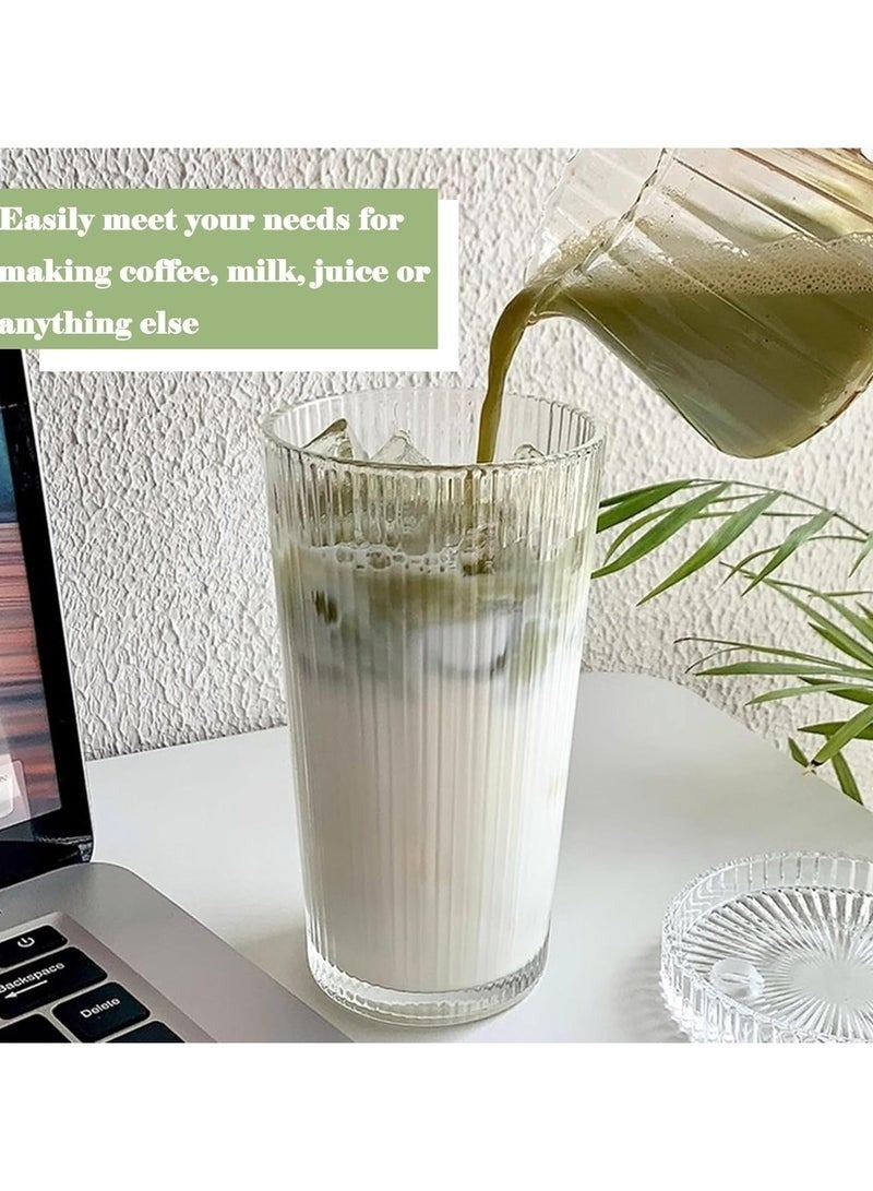 Happy Home Glass cup with lid, 420ml capacity – Versatile clear glass drinking cup for water, juice, iced coffee, and smoothies – Reusable glass coffee cups for travel – Heat-resistant and easy-to-clean glass, perfect for the office, home, and cafe. - Image 4