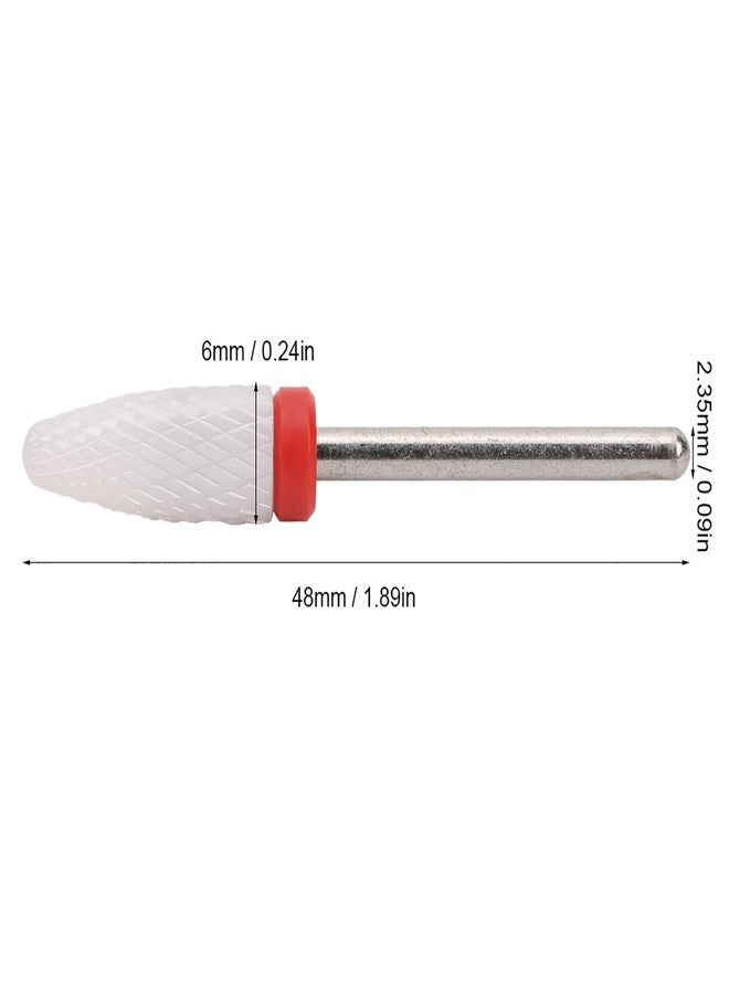 Walfront Ceramic Nail Drill Bit Corn-Head-Shape Professional Grinding Head for Nail Polishing(Red) - Image 2