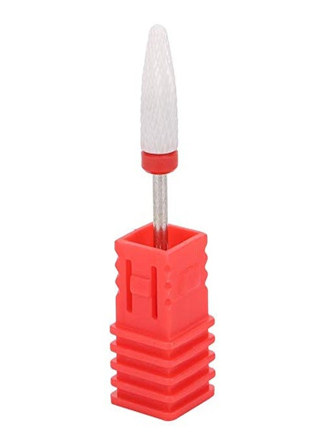 Walfront Ceramic Nail Drill Bit Corn-Head-Shape Professional Grinding Head for Nail Polishing(Red) - Image 1