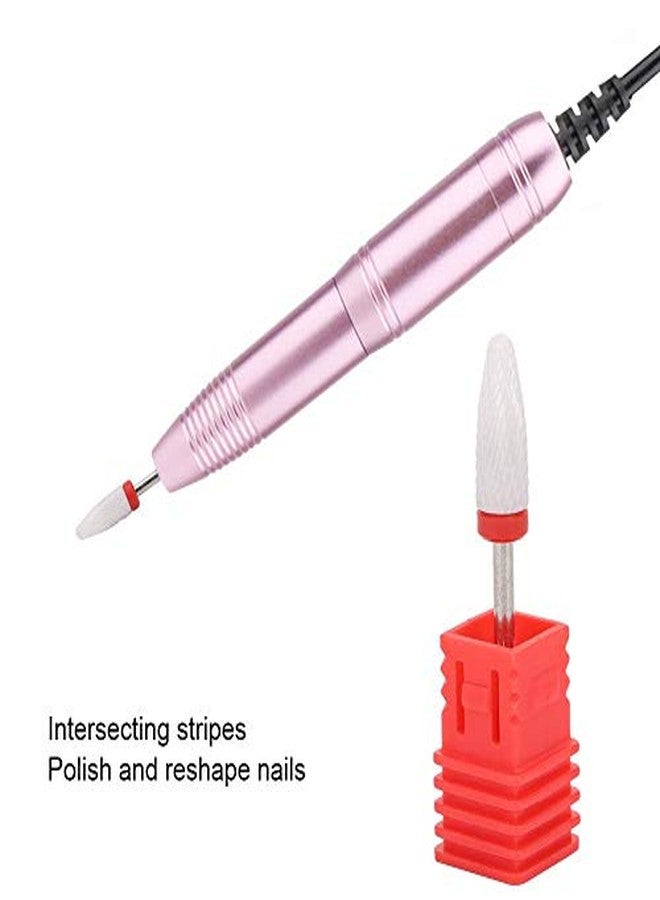 Walfront Ceramic Nail Drill Bit Corn-Head-Shape Professional Grinding Head for Nail Polishing(Red) - Image 5
