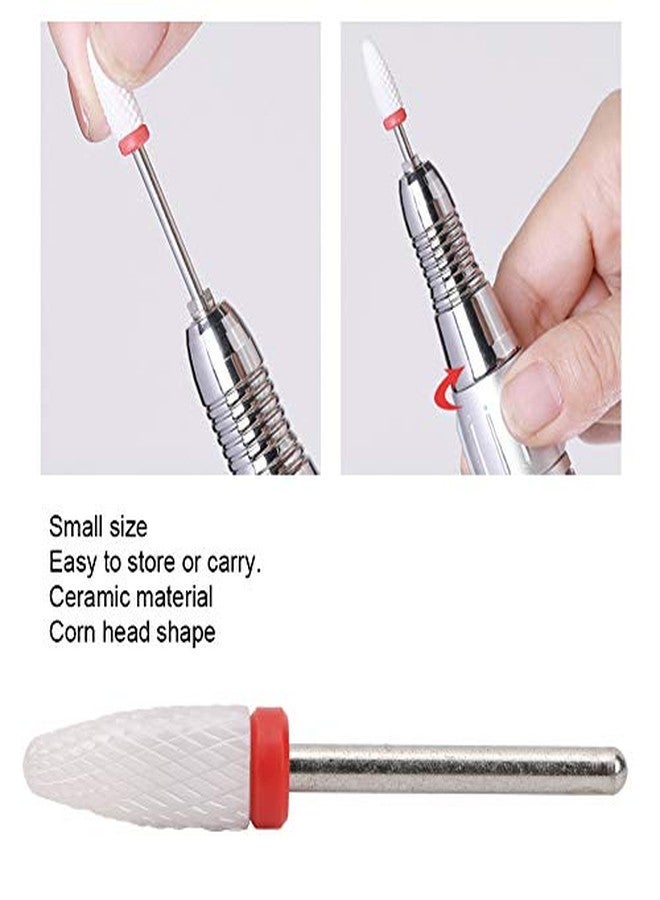 Walfront Ceramic Nail Drill Bit Corn-Head-Shape Professional Grinding Head for Nail Polishing(Red) - Image 4