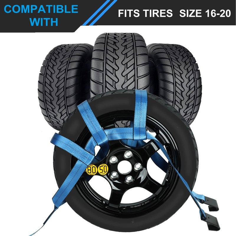 FSBCGT Set of 2 Tow Dolly Straps with Flat Hook - Blue Basket Strap for 16-20" Tires - Image 5