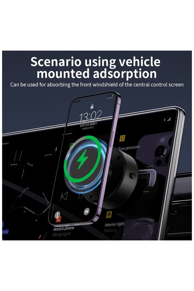 RADSUN Magnetic Vacuum Phone Holder – 360° Rotating Double-Sided Car Mount, Strong Suction for Dashboard, Mirror, Wall, Gym – MagSafe Compatible – Black - Image 3